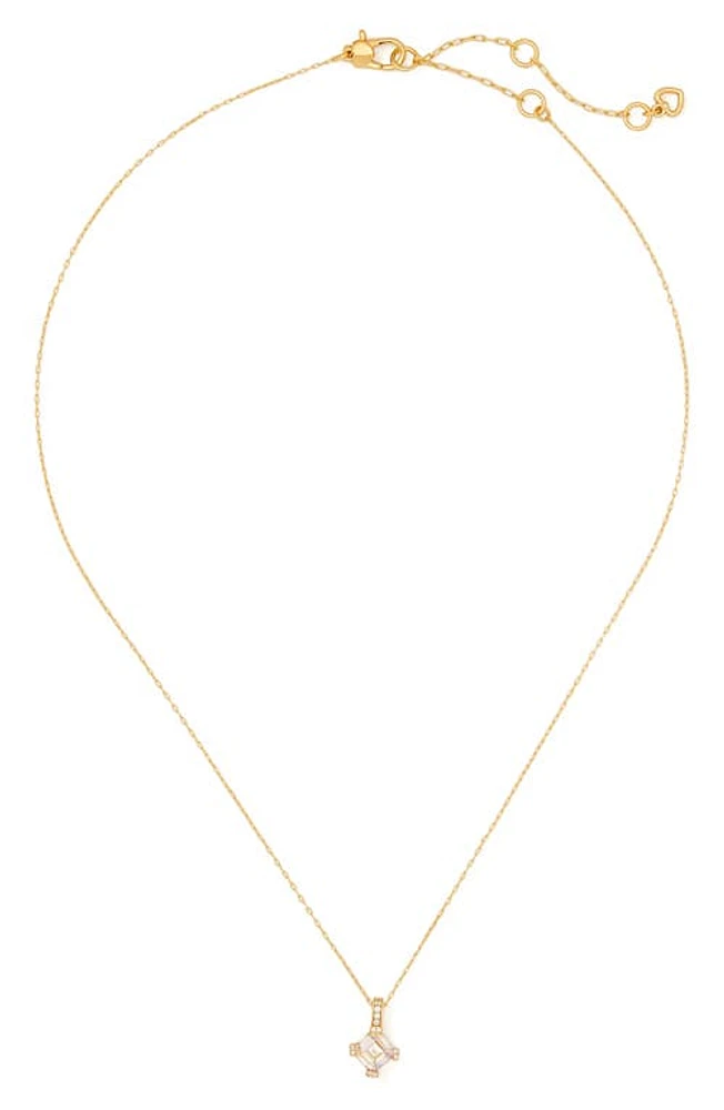 Kate Spade New York mini pendant necklace in Clear/Gold. at Nordstrom