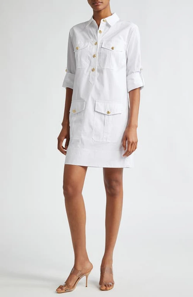 Veronica Beard Saude Long Sleeve Cargo Shirtdress at Nordstrom,