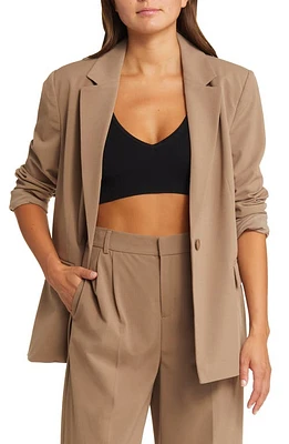 Open Edit Relaxed Fit Blazer in Brown Caribou at Nordstrom, Size Large