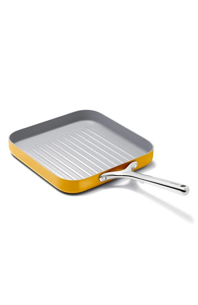 CARAWAY 11" Ceramic Nonstick Square Grill Pan in Marigold at Nordstrom