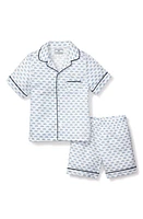 Petite Plume Kids' Bicyclette Two-Piece Short Pajamas in Blue at Nordstrom, Size 2T