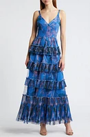 Hutch Freya Tulle Plissé Ruffle Gown Peri Inked Iris at Nordstrom,