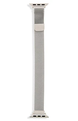 The Posh Tech Skinny Stainless Steel Mesh Apple Watch Replacement Band - 38mm/40mm in Silver at Nordstrom