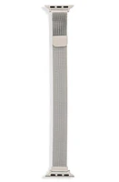 The Posh Tech Skinny Stainless Steel Mesh Apple Watch Replacement Band - 38mm/40mm in Silver at Nordstrom