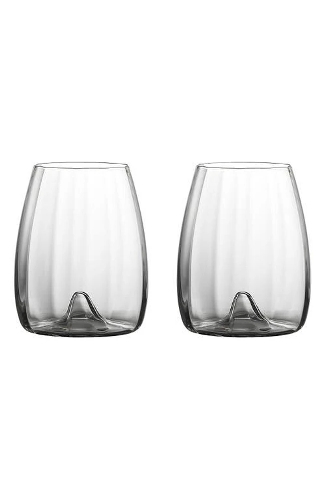 Waterford Elegance Optic Set of 2 Lead Crystal Stemless Wine Glasses in Clear at Nordstrom