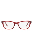 Versace 55mm Pillow Optical Glasses in Transparent Red at Nordstrom