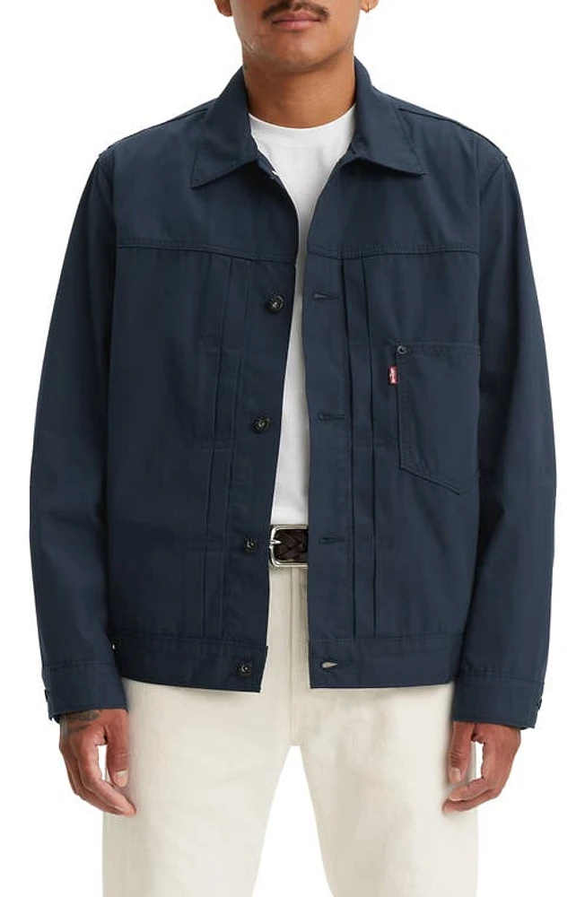 levi's Type I Poplin Trucker Jacket Navy Blazer at Nordstrom,