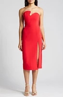 Amanda Uprichard Puzzle Strapless Midi Dress at Nordstrom,