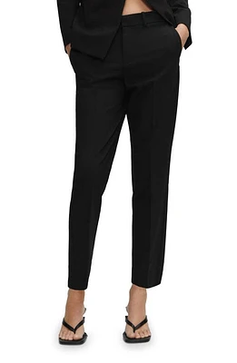 MANGO Straight Leg Suit Pants Black at Nordstrom,