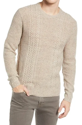 The Normal Brand Kennedy Wool Blend Crewneck Sweater in Stone at Nordstrom, Size X-Large