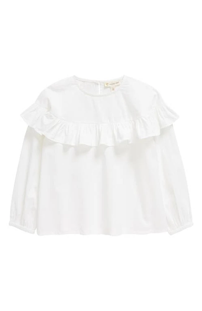 Tucker + Tate Kids' Ruffle Yoke Cotton Blouse White at Nordstrom,