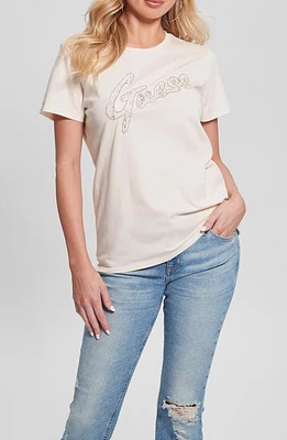 GUESS Lace Logo Organic Cotton Graphic T-Shirt at Nordstrom,