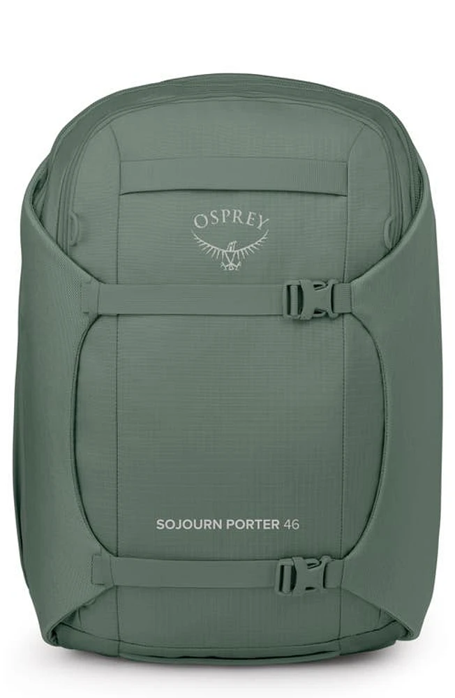 Osprey Sojourn Porter 46-Liter Recycled Nylon Travel Backpack in Koseret Green at Nordstrom