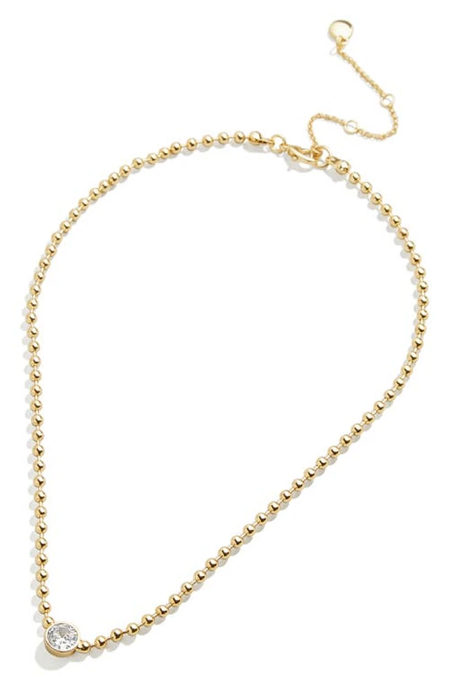 BaubleBar Small Cubic Zirconia Pendant Bead Necklace in Clear at Nordstrom