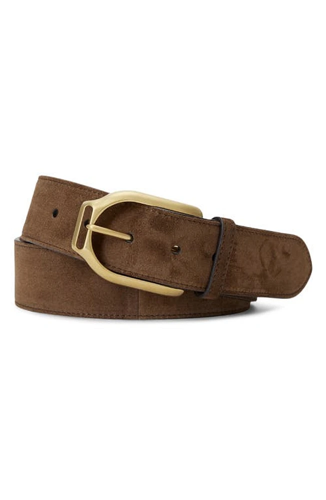 Ralph Lauren Purple Label Welington Stirrup Buckle Leather Belt Chestnut at Nordstrom,