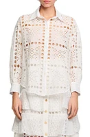 sandro Sarr Eyelet Button-Up Shirt White at Nordstrom,