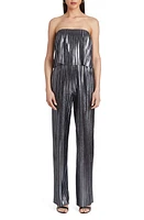 Amanda Uprichard Collina Plissé Strapless Jumpsuit Gunmetal at Nordstrom,