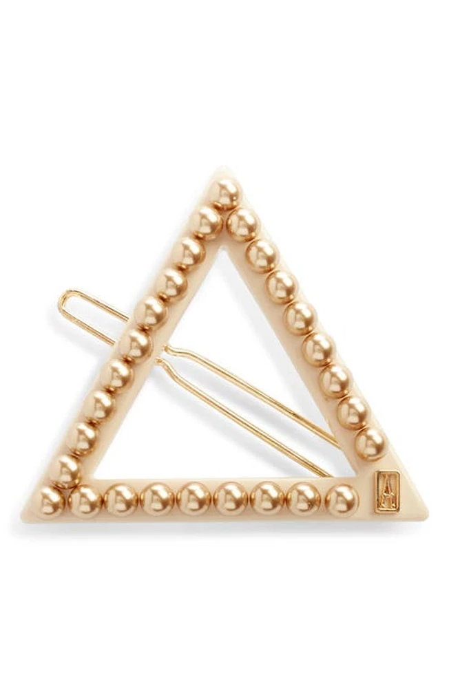 Alexandre de Paris Triangle Side Barrette in Beige at Nordstrom