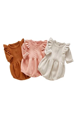 Ashmi & Co. Lizzie Ruffle Sleeve Knit Cotton Bodysuit Pink at Nordstrom,