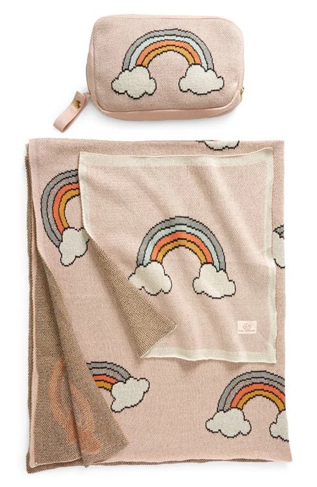 Pink Lemonade Rainbow Organic Cotton Baby Blanket & Travel Pouch Set at Nordstrom