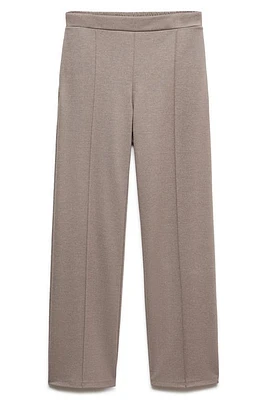 MANGO Decorative Seam Pants in Medium Brown at Nordstrom