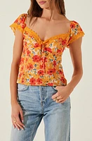 ASTR the Label Floral Lace Trim Top at Nordstrom,