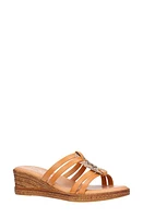 TUSCANY by Easy Street Micola Wedge Slide Sandal Tan Snake Faux Leather at Nordstrom,