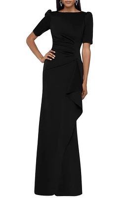 Xscape Evenings Ruffle Puff Sleeve Gown at Nordstrom,