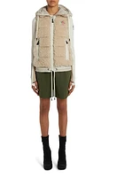 Moncler Grenoble Teddy Fleece Hooded Down Vest Natural at Nordstrom,