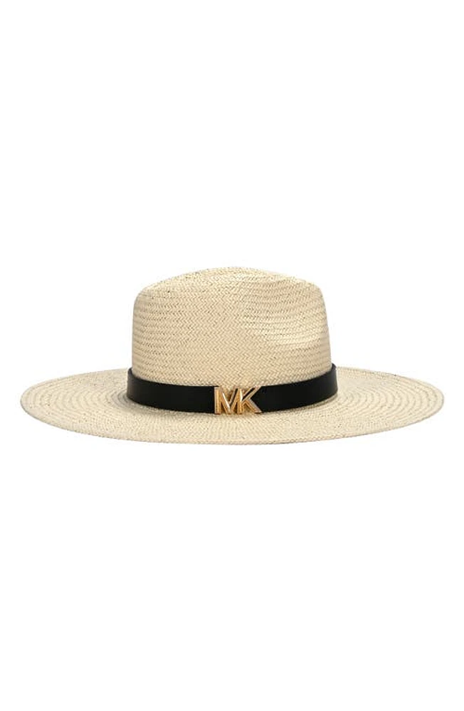 Michael Kors Karlie Straw Hat Natural/Black/Gold at Nordstrom,