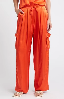 Nation LTD Romeo Fluid Satin Cargo Pants Fiesta at Nordstrom,