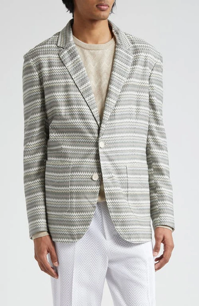 Missoni Zigzag Stripe Blazer Green Tones at Nordstrom, Us