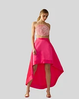 Cynthia Rowley HIGH LOW SATIN SKIRT Hot Pink at Nordstrom,