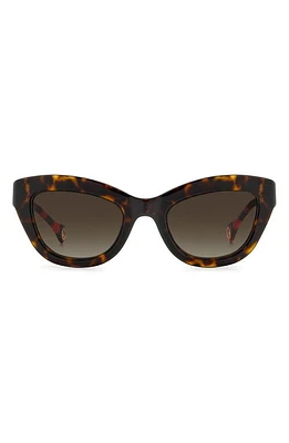 Carolina Herrera 51mm Gradient Cat Eye Sunglasses in Havana Red /Brown at Nordstrom