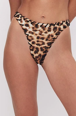 Good American Whip Stitch Bikini Bottoms Fierce Leopard001 at Nordstrom,