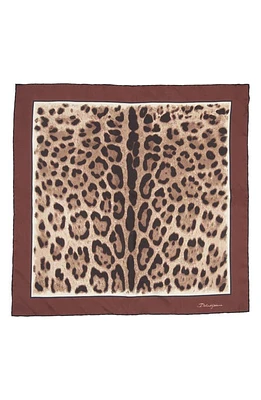 Dolce & Gabbana Leopard Print Square Silk Scarf in Light Brown Print at Nordstrom