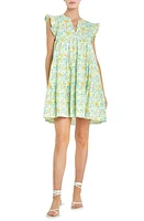 English Factory Floral Tiered Minidress Yellow Multi at Nordstrom,