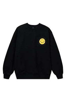 MARKET SMILEY Vintage Wash Sweatshirt in Washed Black at Nordstrom, Size X-Large