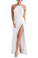 HOUSE OF CB Zanab Open Back Satin Maxi Cocktail Dress at Nordstrom,