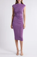 NIKKI LUND Norah Ruched Body-Con Midi Dress Purple at Nordstrom,