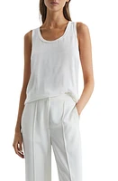 Reiss Riley Mixed Media Silk Blend Tank at Nordstrom