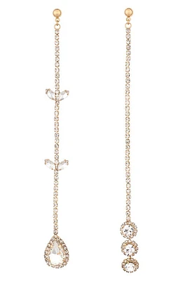 Ettika Crystal Mismatched Drop Earrings in Gold at Nordstrom