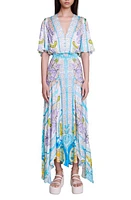 maje Rezaique Asymmetric Maxi Dress Print Mozaic at Nordstrom,