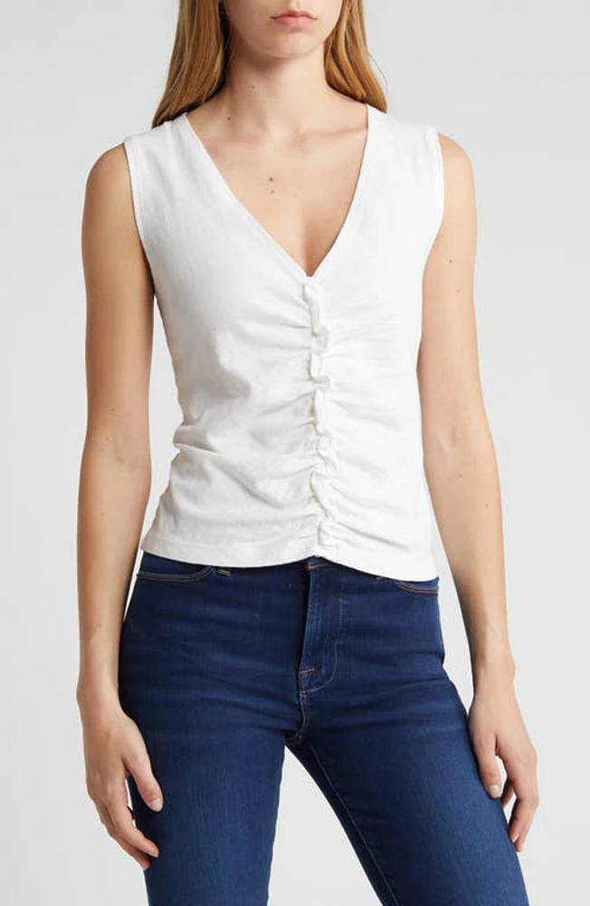 Nation LTD Cassie Ruched Tank Top Optic White at Nordstrom,