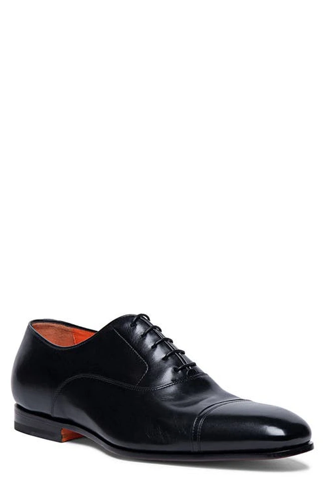 Santoni Dole Cap Toe Oxford Black at Nordstrom,