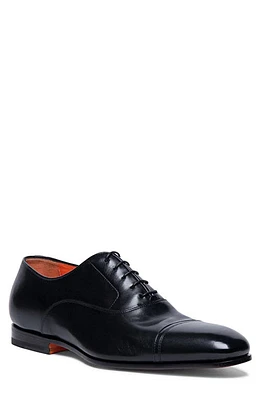 Santoni Dole Cap Toe Oxford Black at Nordstrom,