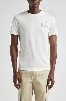 Moncler Monogram Logo Cotton T-Shirt White at Nordstrom,