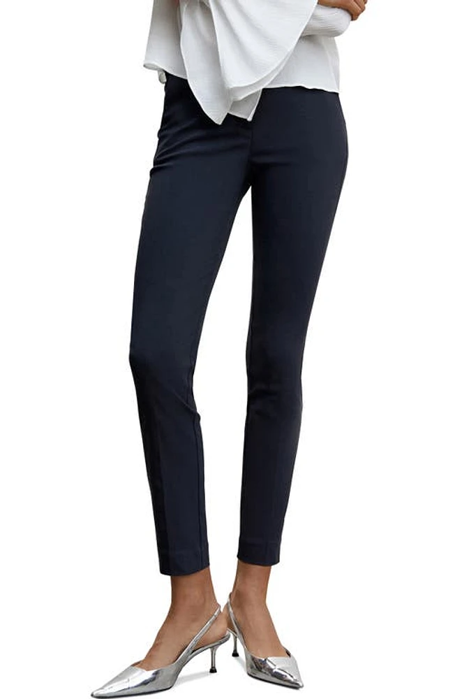 MANGO Stretch Crop Skinny Pants in Dark Navy at Nordstrom, Size 10