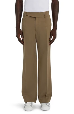 Dolce & Gabbana Buckle Waist Wool Stretch Twill Pants Beige at Nordstrom, Us