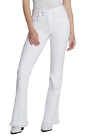 HINT OF BLU Super Fringe High Waist Flare Jeans Pure Whte at Nordstrom,